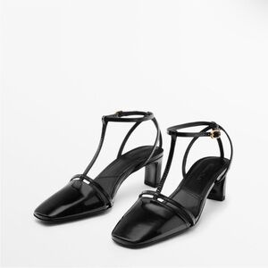 NWT Massimo Dutti Leather Vamp High-Heel Shoes